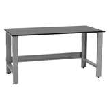 Adjustable Height Chemical Resistant Phenolic Resin Top Workbench with 1000 lb Weight Capacity, Square Edges and Glides, Black, 30 x 60" redirect to product page